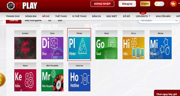 Plinko online tại Nổ hũ 12Play