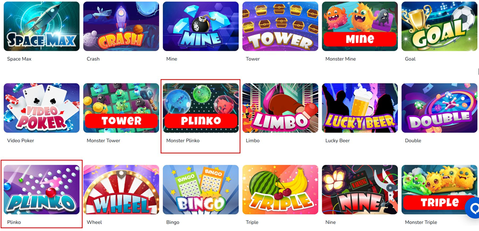 Trò chơi Plinko trực tuyến