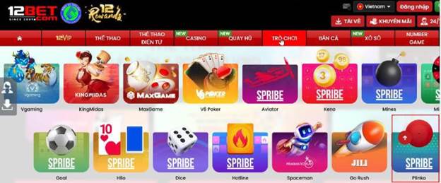 Plinko game online  tại 12Bet